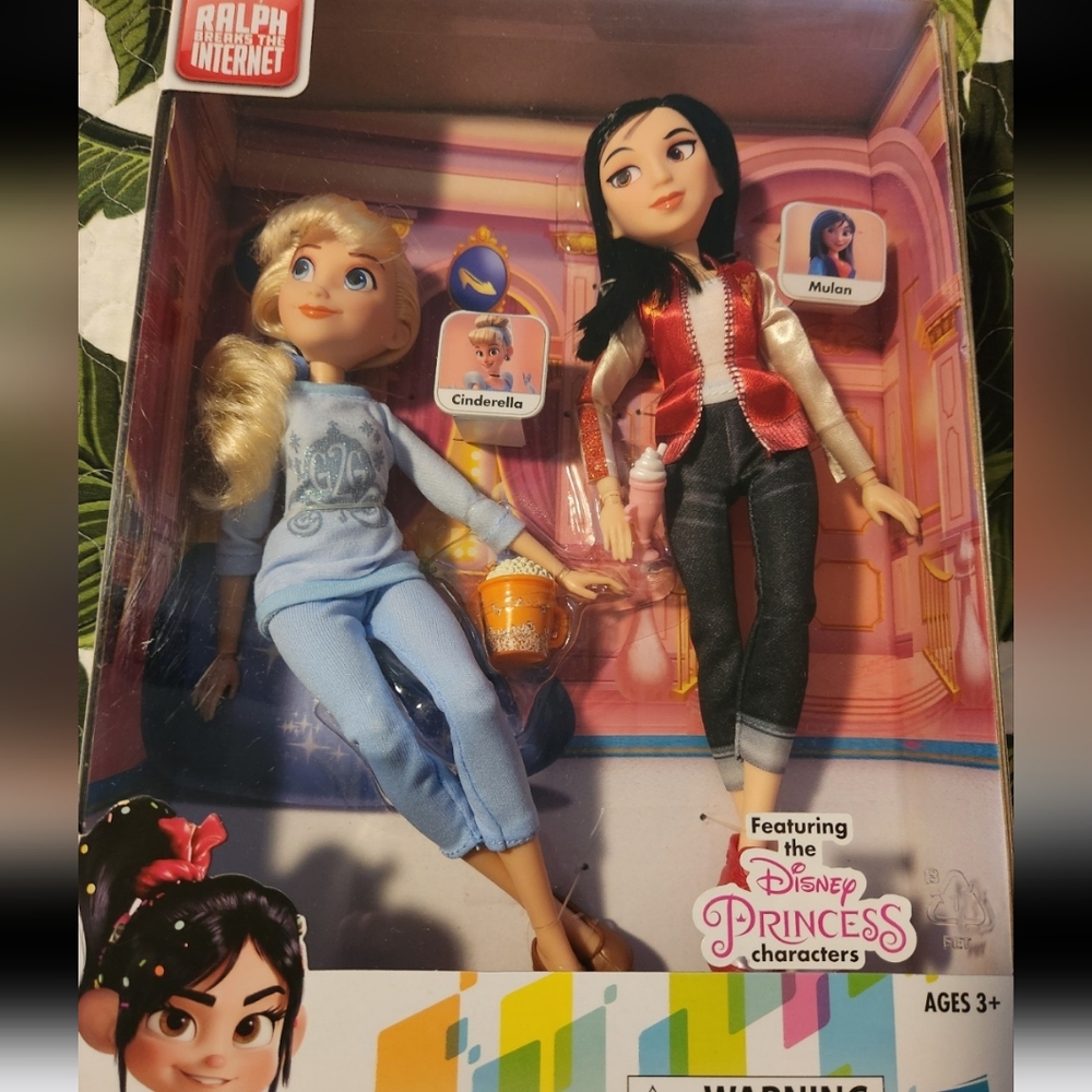 Disney Pixar Ralph Breaks the Internet Comfy Princesses Cinderell & Mulan Dolls